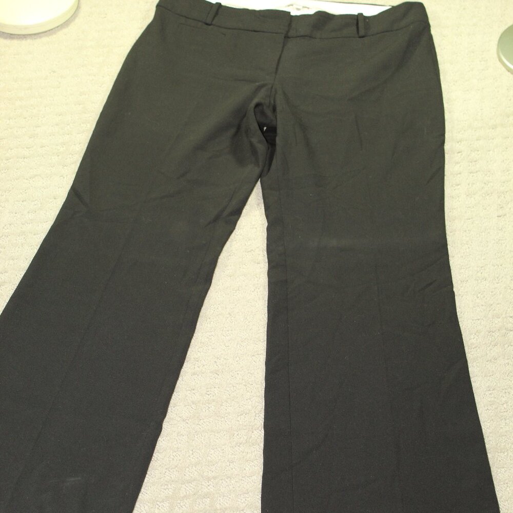 Ann Taylor Loft Julie Fit Dress Pants Wide Leg Trousers Black Womens Size 10